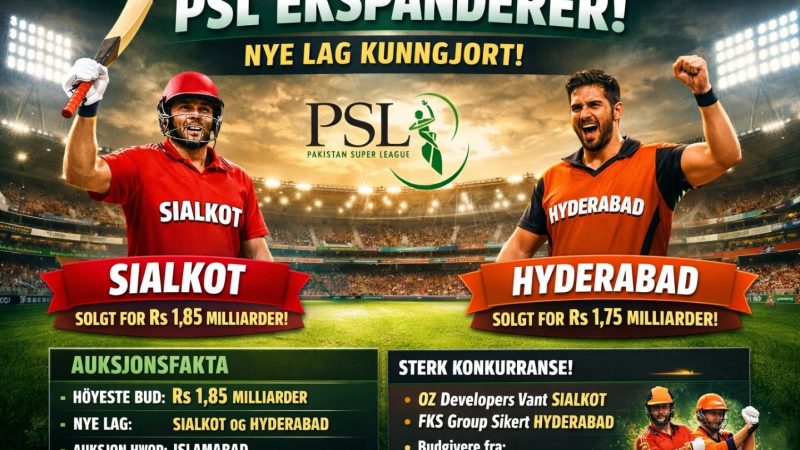 Rekordhøye bud sikrer Sialkot og Hyderabad som nye PSL-lag